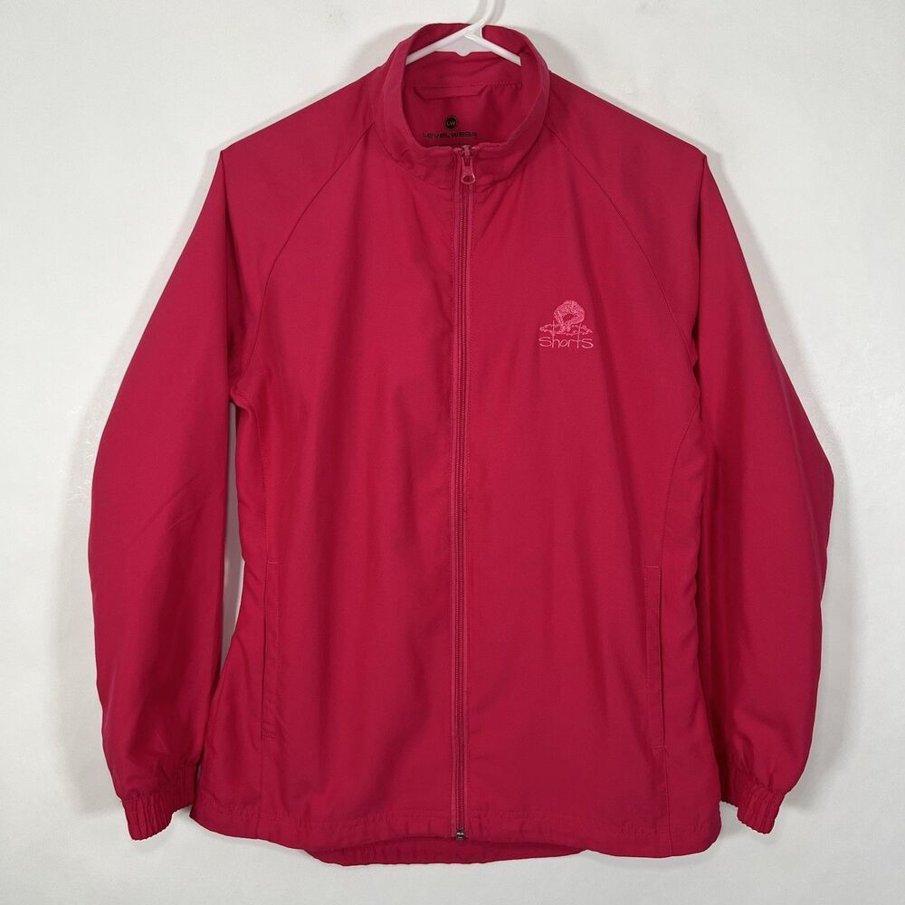 Shorts Brewing Levelwear Full Zip Jacket Womens Size Small Pink Windbreaker